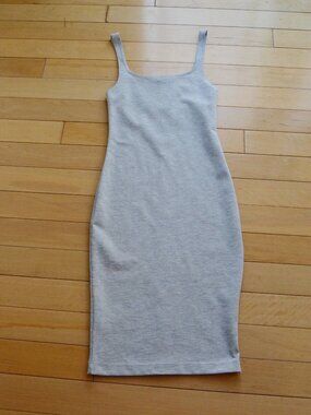 Zara Trafaluc Bodycon Midi Dress Size S Gray